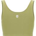 crop top con scollo a cuore in cotone elasticizzato moss donna extra small