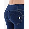 jeggings push up wr. up skinny vita media in cotone organico dark jeans-yellow seam donna medium