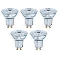set da 5 lampadine led gu10 faretto trasparente luce calda 4. 3w= 350lm (equiv 50 w) 36°