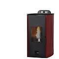 termostufa a pellet mod. flora idro 13 kw colore rosso bordeaux new