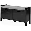 - mobile scarpiera panca ingresso cassapanca contenitore moderna l91 p30 a50 cm nero fsr63-sch