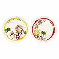 set 2 piatti pizza acqua e farina rosso e giallo