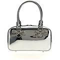borsa a mano 'metallic silver leather mini tote'