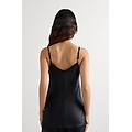 top in raso di seta con scollo a v donna nero taglia s