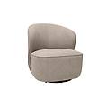 sedia design girevole in tessuto color talpa amber