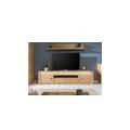 mobile tv in legno di quercia selvatica 223x40x53 oliato beige kent #232