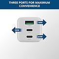 caricatore da rete multipower trio port 65w-white