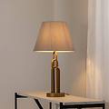lampada da tavolo lazar grigio/oro antico altezza 65 cm tessuto/metallo