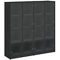 - libreria con ante nera 136x37x142 cm in legno multistrato