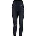 jeans push up wr. up 7/8 superskinny vita alta con strappi jeans nero-cuciture in tono donna extra