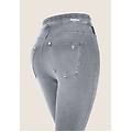 jeggings n. o. w. 7/8 con vita alta e dettagli cut out light grey-seams black donna large