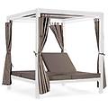 - gazebo letto da giardino 200x150 cm struttura in alluminio con schienale regolabile e tende