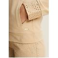 felpa con cappuccio ricamato e zip irish cream donna extra small