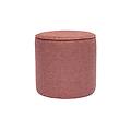 pouf rotondo in tessuto effetto velluto terracotta testurizzato d40 cm paul