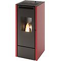 stufa a pellet vivian 11kw rosso con telecomando 5 stelle