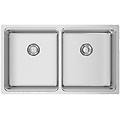 lavello 2 vasche una 75 inox l 44 x l 74 x p 20 cm argento