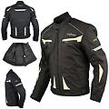a-pro giacca moto sport tessuto protezioni ce impermeabile ventilata fluo m
