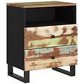 - comodino 50x33x62cm legno massello recupero e legno multistrato