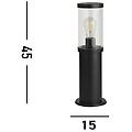lampioncino bakerloo ip44 nero altezza 45 cm metallo