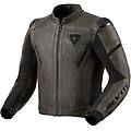 giubbotto moto pelle rev'it parallax nero oliva taglia 56