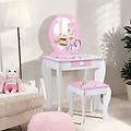 toeletta per bambine toeletta principesse con sgabello specchio smontabile e cassetto bianco