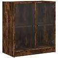 - mobile con ante in vetro rovere fumo 68x37x75 5 cm