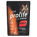 dual fresh gatto adult bustine 85 gr anatra e pollo confezione da 12 pezzi cibo umido per gatti