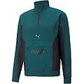 puma. felpa con zip a met&agrave; fit woven verde giacche ritiro gratis