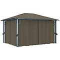 - gazebo con tenda 400x300 cm grigio talpa in alluminio