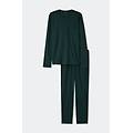 pigiama lungo in cotone superior uomo verde taglia m