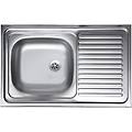 lavello da appoggio 1 vasca sx 80 cm inox