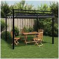 - gazebo giardino con tetto retrattile antracite 3x3 m alluminio