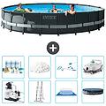 - piscina fuori terra in giro 610x122 cm grigio include accessori coordinati a2917