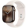 watch series 10 gps + cellular 4g 46mm cassa in titanio oro cinturino sport starlight m/l