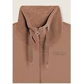 felpa da donna con zip spacchi laterali e collo alto in velluto warm taupe donna small