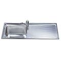 lavello 1 vasca (116x50cm) alba inox spazzolato sge116 1d