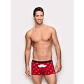 boxer rosso con baffi hello xmas / stampato / 6 stampato