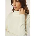 maglia in tricot con collo alto lavorato a trecce white sand donna extra large