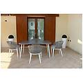 Milani Home Aurora Tavolo In Alluminio Con Ripiano Effetto Legno 160 X 90