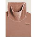 felpa da donna con fondo e collo alto in velluto warm taupe donna extra small