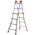 scala telescopica peppina alu125 in alluminio 4 + 4 gradini portata massima 125 kg d. lgs 81/08 per