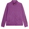 felpa zip con collo alto e logo con perline dorate