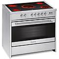 e 912 x cucina con piano cottura in vetroceramica a 5 zone 90cm + forno elettrico 121l acciaio inox