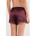 pantaloncino in seta con pizzo donna bordeaux taglia m