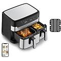 dual easy fry & grill ey905d doppia 8 3 l indipendente 2700 w friggitrice ad aria calda acciaio