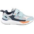 sneakers da bambino grigio e celeste con strap taglia 32