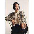 felpa cropped con zip e cappuccio animalier leopard animalier on white donna xxs