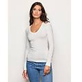 maglia scollo a v basic in tencel modal con seta / seta / s seta