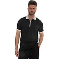 polo mezza zip manica corta grigio