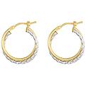 orecchini a cerchio gold essence oro bicolore collezione gold essence bicolore